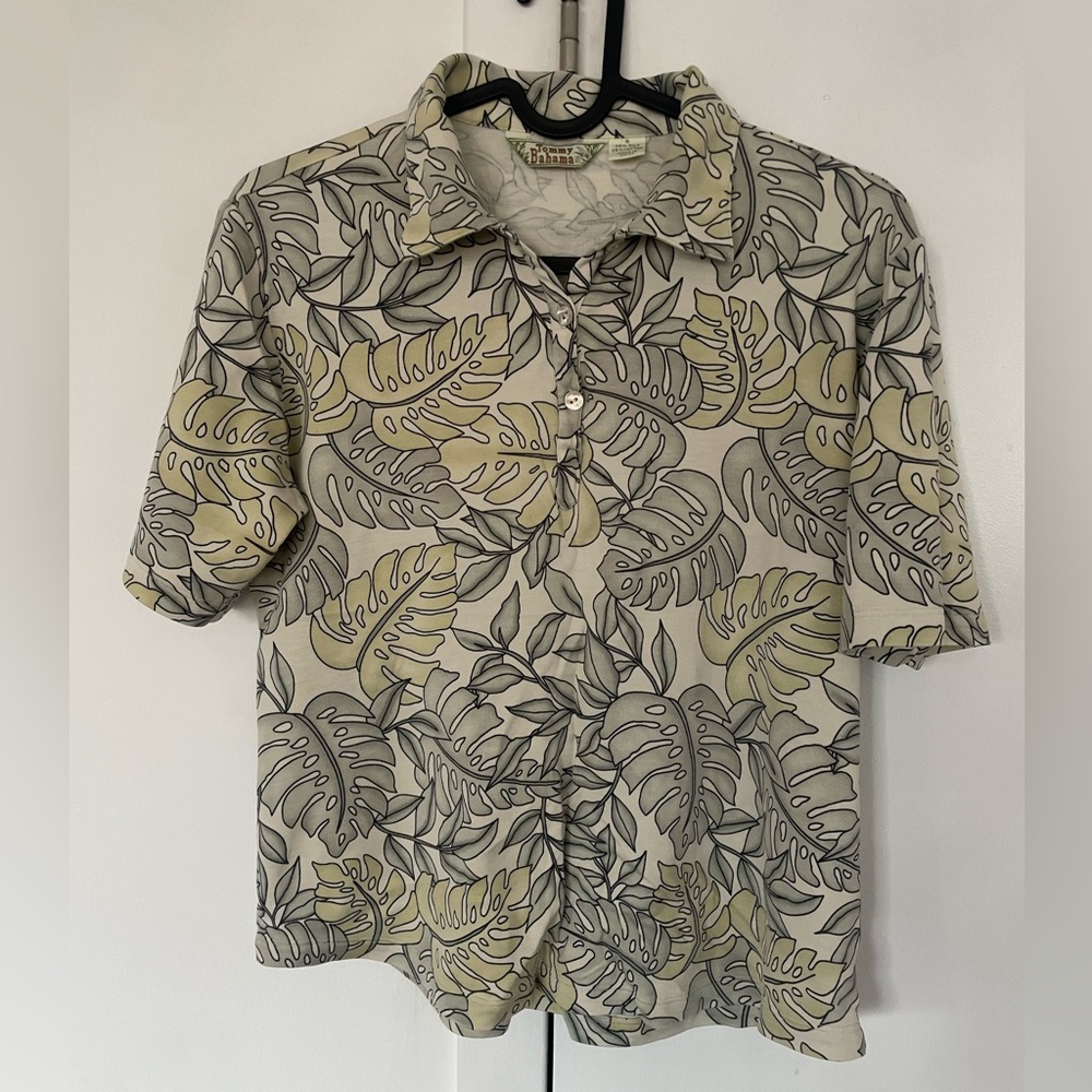 Vintage Tommy Bahama cotton silk polo style shirt